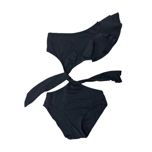 Maygel Coronel Black One-Shoulder Cutout Style Bikini Set NWT Size 10 - Picture 4 of 15